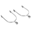 Horse Spurs English Stainless Steel with Roller Ball for Equestrian