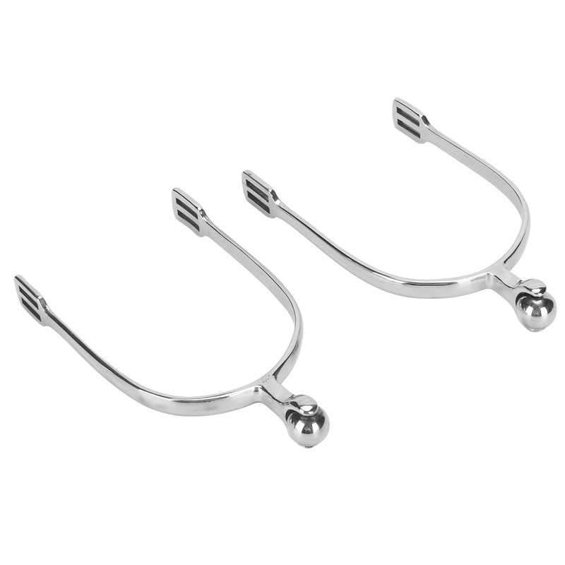 Horse Spurs English Stainless Steel with Roller Ball for Equestrian