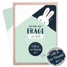 Scratch Card Godfather Rabbit - Will you be my godfather? Scratch card - Birth - ask godfather - ask godfather - announce pregnancy - congratulations scratch card pregnant