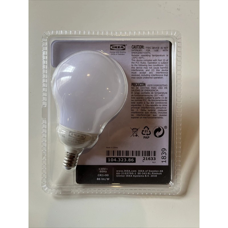 IKEA IKEA 104.323.86 Ledare Led Bulb E12 600 Lumen, Warm