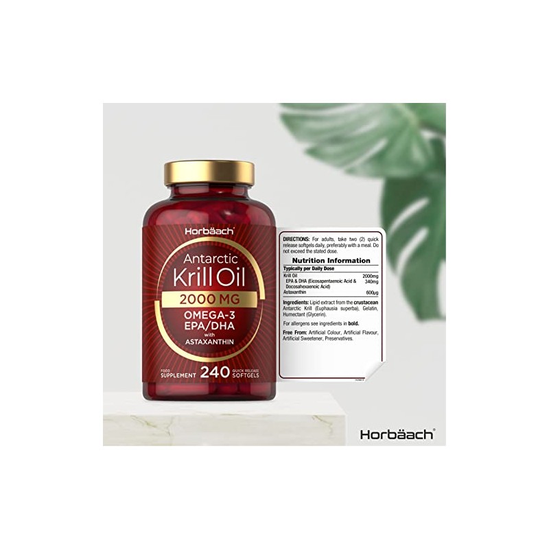 Antarctic Krill Oil 2000mg | 240 Softgel Capsules | High