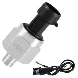 FUSCH 500 PSI Pressure Transducer Sensor with Connector Harness, 1/8"NPT Thread Stainless Steel Pressure Transmitter for Oil Fuel Water Air