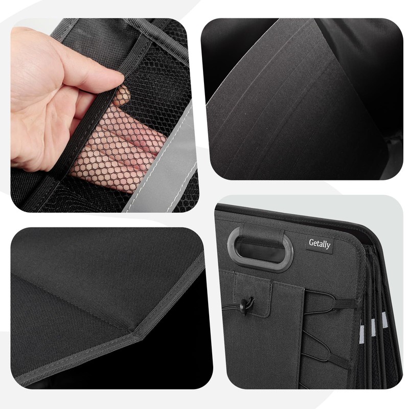 Getally Trunk Organizer for Car， Collapsible Trunk Organizer with Multi