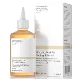 Ácido Glicólico 7% Toning Solución: 100ML Exfolia Rejuvenecimiento Tonificante Para Manchas Y Acné - Acid glicolico tónico reafirmante tonificante y facial Aclara el color de la piel (100ML)