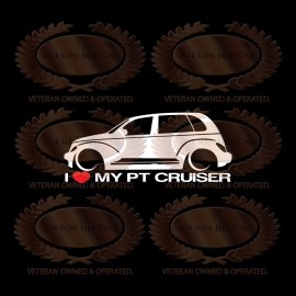 Isakson Designs I Love My PT Cruiser Decal Sticker Lowered Sedan For Chrysler PT Cruiser