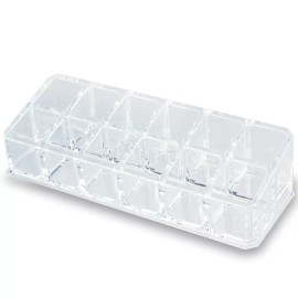 We Pay Your Sales Tax Clear Acrylic Makeup Case and lipstick or Brush Holder with 12 Spaces US Seller