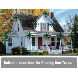 Carpenter Bee Trap for Outside - Pentroof Style Nature Hanging Wood Carpenter Bee Traps Outdoor - Best Bee Trap - Insect Traps with Removable Vault