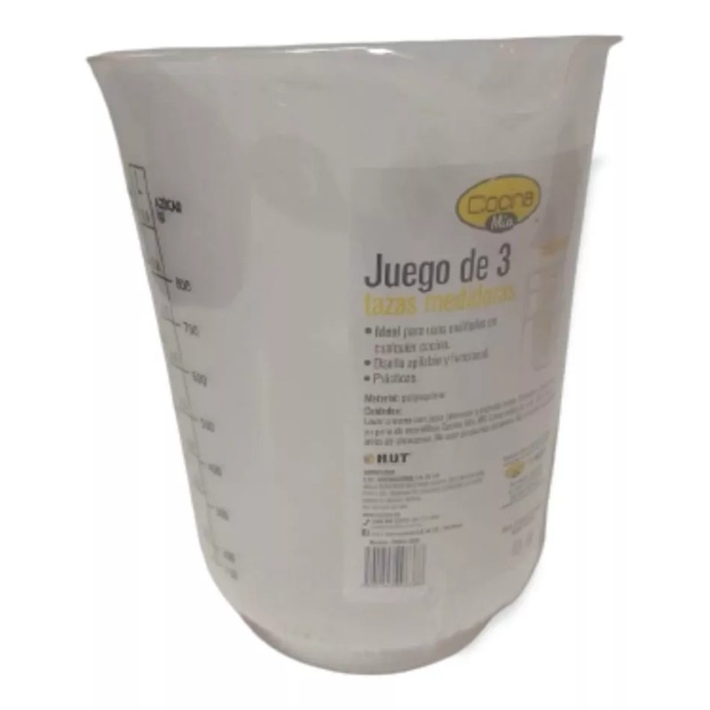 Cocina Mía Set De 3 Tazas Jarras Medidoras 1l 500ml