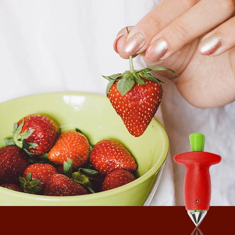 Jagowa Stainless Steel Strawberry Huller Set,2PCS Core, Leaf and Gem