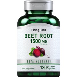Piping Rock Beet Root Capsules | 1500 mg | 120 Pills | Herbal Extract Supplement for Men and Women | Beta Vulgaris | Non-GMO, Gluten Free