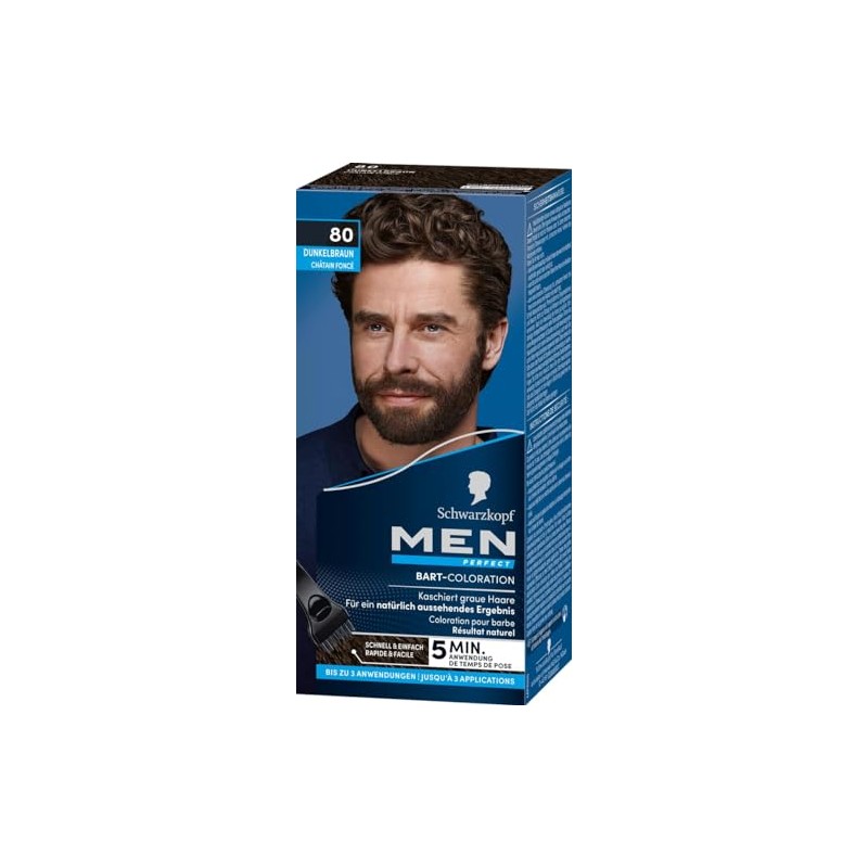 Schwarzkopf Men Perfect Beard Colouration 80 Natural Black/Brown Level 2