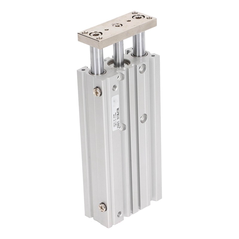 3 Stem Pneumatic Cylinder Aluminum Alloy Double Acting Air Cylinder
