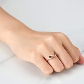 Philip Jones Rose Gold Plated Infinity Ring Created with Zircondia® Crystals