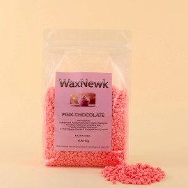 WaxNewk Pink Chocolate Hard Wax Stock in  1kg 2.2LB Rosin-Free Body Hypoallergenic Brazilian WaxFragrance: pink chocolate