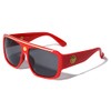Dweebzilla Lionhead Medallion Oversized Square Sport Retro Sunglasses (Red &