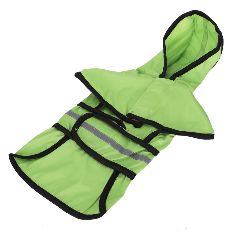 Dog Raincoat Polyester Pet Rain Cape Jacket Reflective Stripe Waterproof
