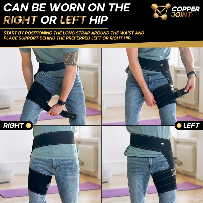 CopperJoint Hip Brace for Women & Men, Adjustable Hip and