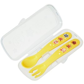 Anpanman Antibacterial Spoon Fork Set with Case (Yellow) Baby First Own Cutlery