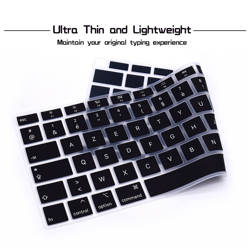 HRH Ultra Thin French Language AZERTY Silicone Keyboard Cover Skin