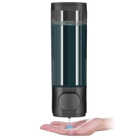 300mL Soap Dispenser,No Drill Shampoo Dispenser Set Wall Mounted for Bathroom,Single Chamber Simple Human Plastic Body Wash Shower Gel Shampoo Conditioner Container (Black)