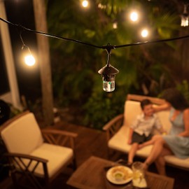 TIKI BiteFighter Outdoor LED Weatherproof Proven Mosquito Repellent String Lights 36 Ft, Includes 3 Replaceable Repellent Pods