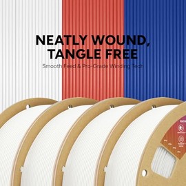 OVERTURE OVERTURE PLA Filament 1.75mm PLA 3D Printer Filament, 4kg Cardboard Spool (8.8lbs), Dimensional Accuracy +/- 0.02mm, Fit Most FDM Printer (White 4-Pack)