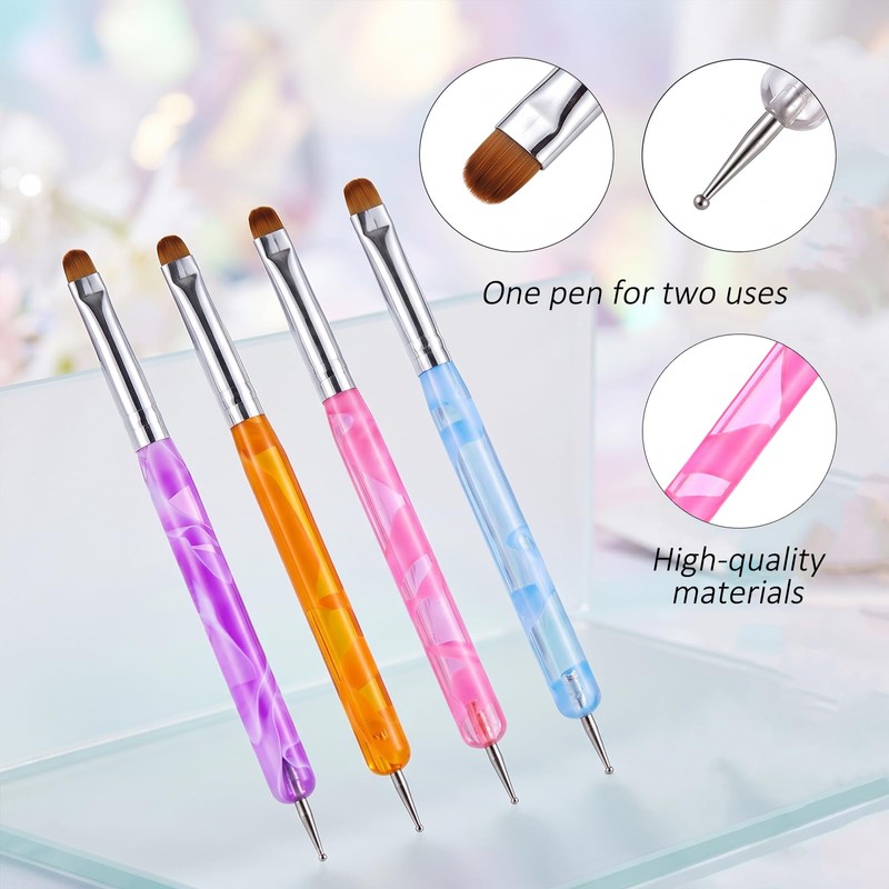 4 Pcs Nail Cleanup Brush & Nail Brushes for French