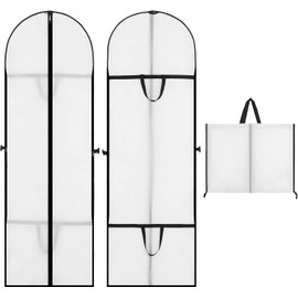 clothing dust bag clothes covers,coat storage bag,coat bags storage anti moth,covers protector bags，Suitable for wardrobe, travel，White,60 x 180 cm,2Pack