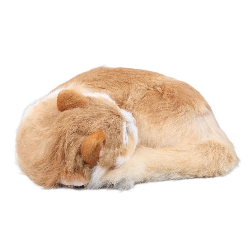 Fur Cat Figurine Simulation Cute Decorative Plush Cat Statue Toy