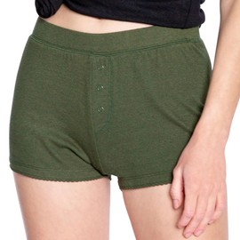 PJ Salvage Women's Loungewear Reloved Lounge Short, Dark Olive, XL