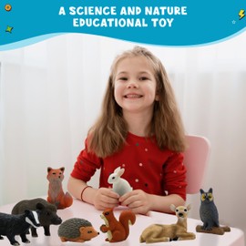 Get Ready Kids Forest Animal Playset – 8-Piece Mini Forest Animal Figurines Set | Woodland Animals Toys for Toddlers 18 Months and up | Durable Plastic Figures for Imaginative Play