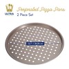 Ultra Cuisine Sartén de pizza perforada con agujeros antiadherente para