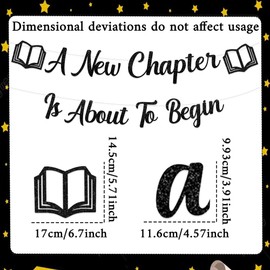 LaVenty Black A New Chapter Begins Banner Sign Next Chapter Book Themed Party Decoration For Baby Shower The Beginning Of A New Chapter Bridal Shower Decortaion