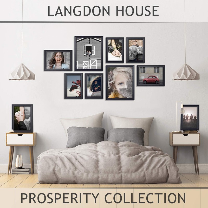 Langdon House 5x7 Black Picture Frame, Contemporary Frame, Wall Mount