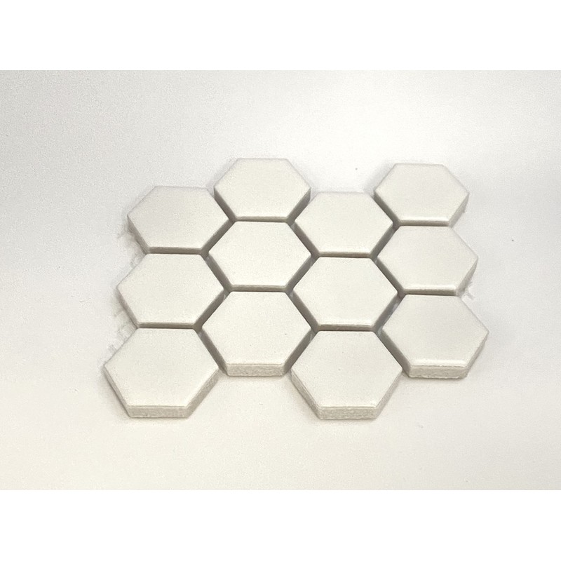 Splash Cascade 1" Hexagon Mosaic Tile (White, Sample)