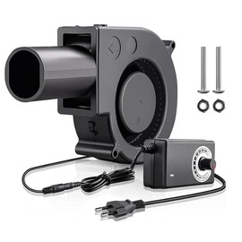 Centrifugal Fan 12 V, 220 V Adjustable Cooling Fan, 97 mm Fan with Controller & Tube for Ventilation Fan Change BBQ Inflatable Fireplace (97 x 33 mm)
