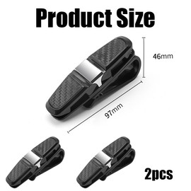 Fc'Noqgn 2 Stück Brillenhalter für Auto Sonnenblende, Brillenhalter Auto,Sonnenbrillen Brillen mit Kartenkarten Clip,180°Rotational Brillen Clip mit Karten Clip,Universal Doppelenden Brillenhalterung