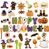 FINGOOO 45 PCS Halloween Cutouts, Cute Happy Halloween Paper Cut