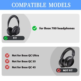 Adhiper - almohadillas para orejas de repuesto para auriculares inalámbricos Bose 700/NC700, almohadillas para orejas de piel proteico NC700, almohadillas para orejas para auriculares con espuma