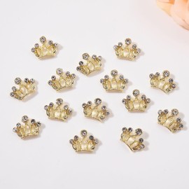 30pcs Metal Crown Nail Charms Shiny Gold Silver Nail Rhinestones Exquisite Nail Art Design 3D Alloy Crown Nail Charms for Acrylic Nails Decorations Crystal Nail Jewels for Women Manicure…