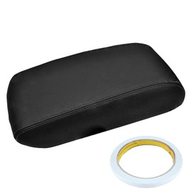 AUTOKAY Black Leather Armrest Console Lid Cover Fits for Dodge Durango 2011-2019, for Jeep Grand Cherokee 2011-2019