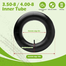 2pcs 3.50-8 Inner Tube with TR-13 Straight Valve, Compatible with Various Lawn Mowers, Wheelbarrows, Garden Trailers, Go-Karts, Golf Carts and More