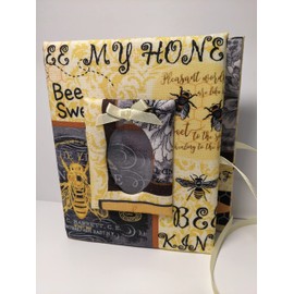 Custom Photo Album Bumble Bees Holds 100 4x6 Photos - Handmade Fabric Photo Album