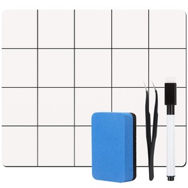 JYUDAUFU Magnetic Whiteboard Project Mat 25 × 20 cm with Dry Eraser Marker Pen, Sticky Board Eraser, Tweezer, for Organizing Bit, Screw and Small Part for Smartphone Repair, DIY, Precision Item