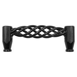 ZONADAH Set of 4 Traditional Drawer Cabinet Handle, Hole Distance 96mm, Metal Bird Cage Furniture Door Pull Handles, Antique Bow Handle, Drawer, Door, Cupboards, Bathroom, Kitchen, Black