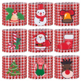 AYMQC Christmas Napkin Rings Xmas Napkin Holder Rings Napkin Ring Buckles for Christmas Party Tables Decoration Pack of 18 (Red)