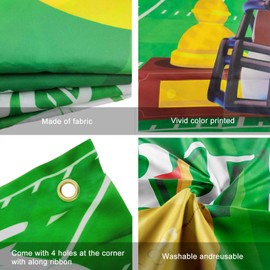 Football Party Backdrop, 71x43'' Football Sports Birthday Party Background, Happy Birthday Football Backdrop for Super Football Bowl Party Decorations & Super Football Birthday Decorations