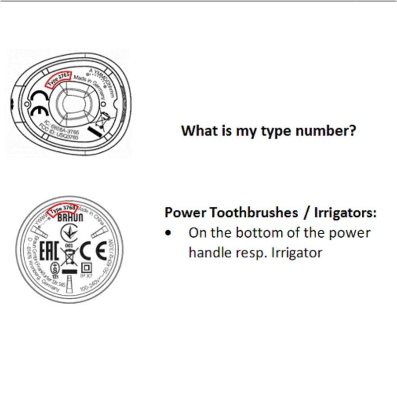 Oral-B Replacement D505 Power Handle, type 3772, white