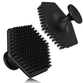 Silicone Body Scrubber, Silicone Loofah, Body Wash Scrubber, Body Scrub Brush, Body Scrubbers for Use in Shower, Silicone Loofah Body Scrubber, Exfoliating Body Scrubber Mens Women, (2PCblack)