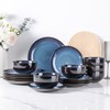 LERATIO Ceramic Dinnerware Sets for 4,Stoneware Coupe Plates and Bowls